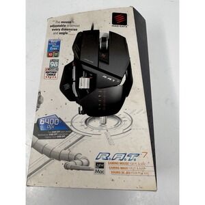 Mad Catz R.A.T. 7 Gaming Mouse - 6400 DPI Wired Laser Black - Adjustable Weights